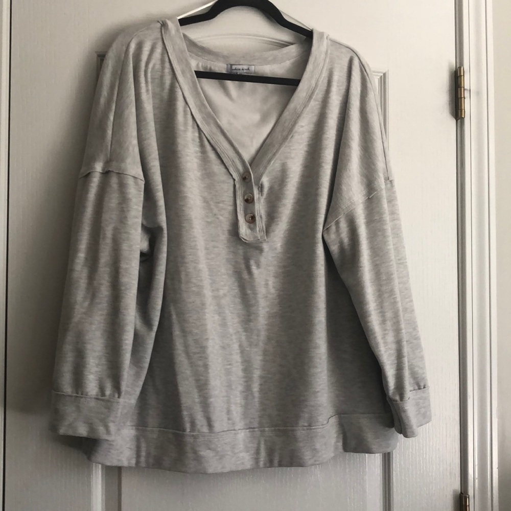 White Birch Long Sleeve Sweatshirt Raw Edge 1XL